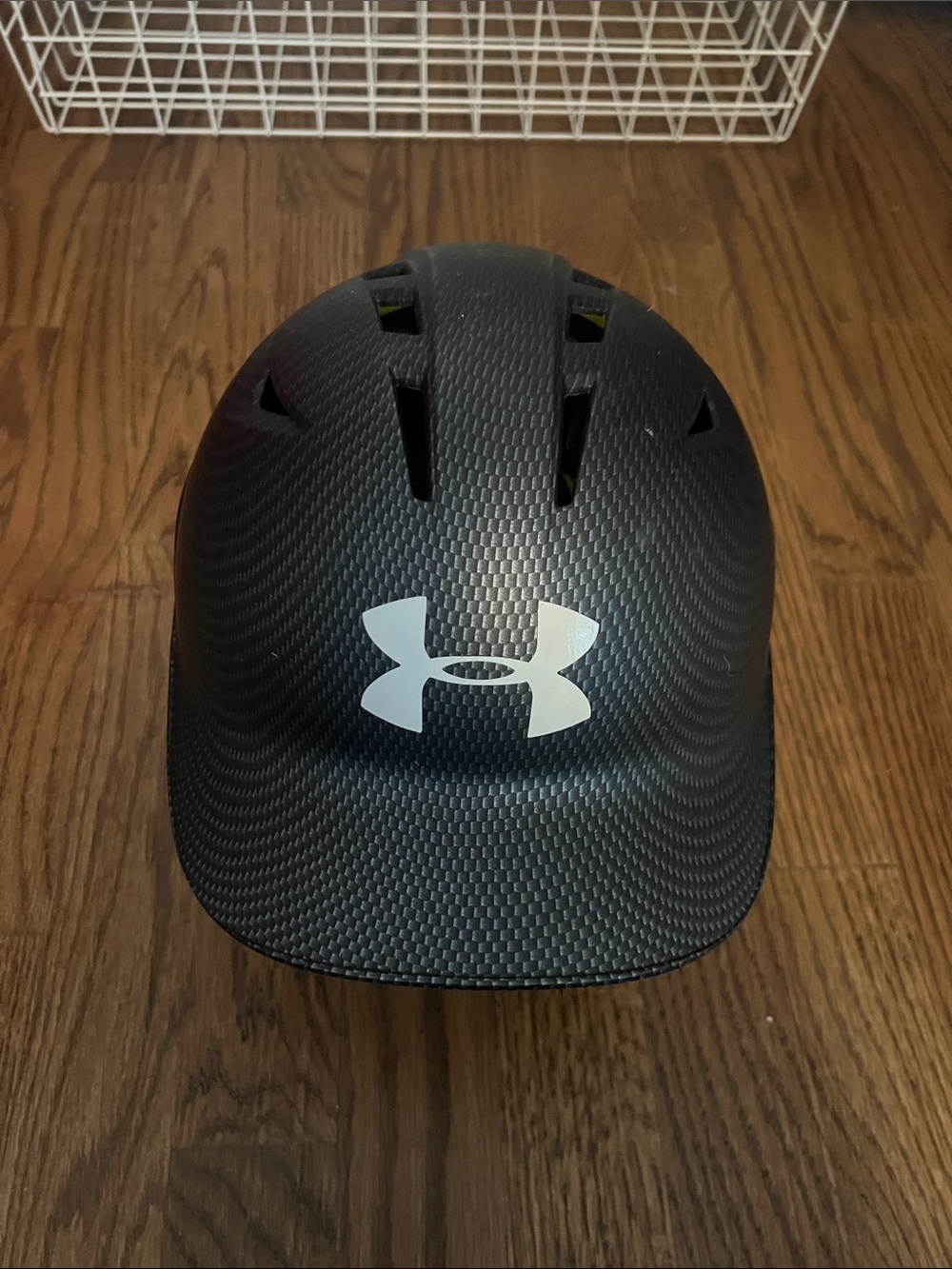 Under Armour Matte Black Baseball TBall Softball Helmet with White Logo